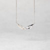 Handmade Ocean Wave necklace in lustrous and matte silver - Afbeelding 2