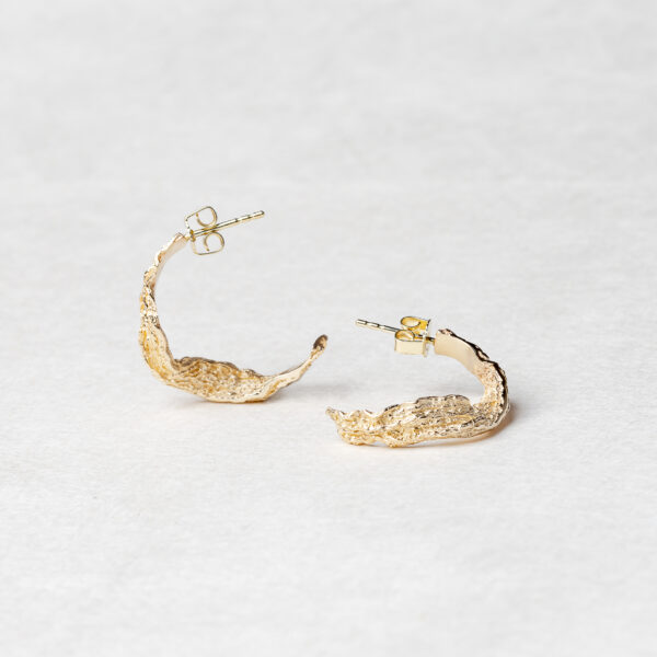 handcrafted gold ocean wave earrings