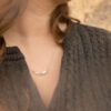 Handmade Ocean Wave necklace in lustrous and matte silver - Afbeelding 4