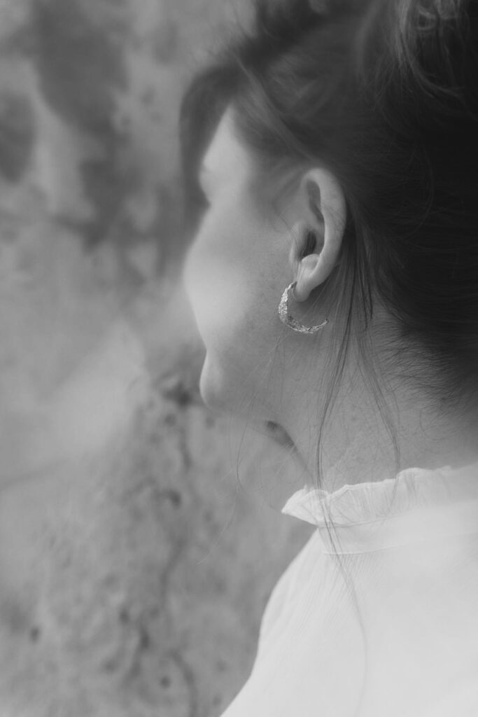 Model wearing Ocean Wave earrings